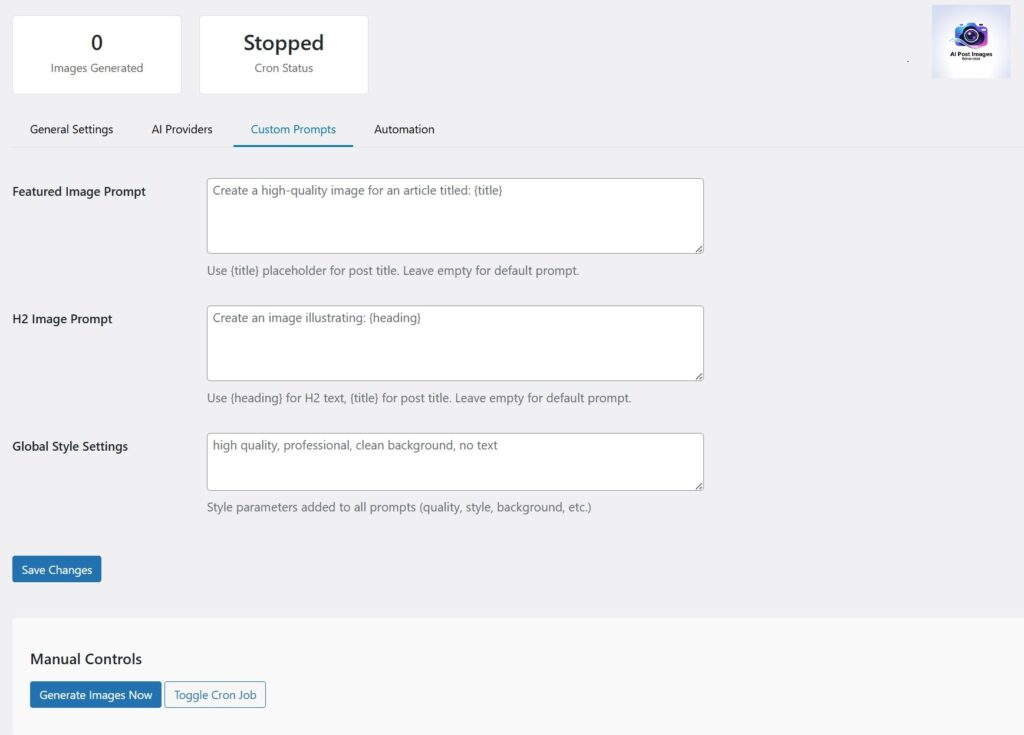 AI Post Images Generator-Custom Prompts