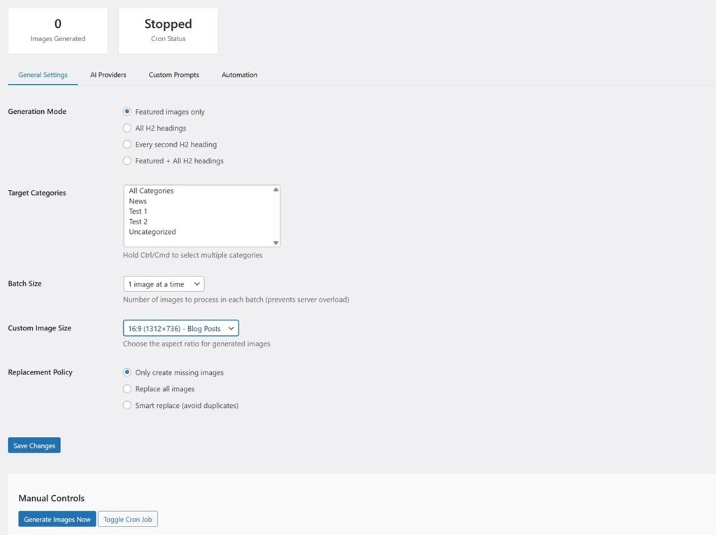 AI Post Images Generator-General Setting
