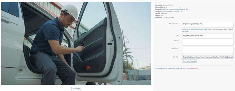 Engineer repair the car door