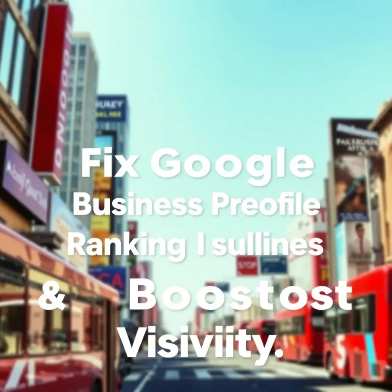 Fix Google Business Profile Ranking Declines & Boost Visibility