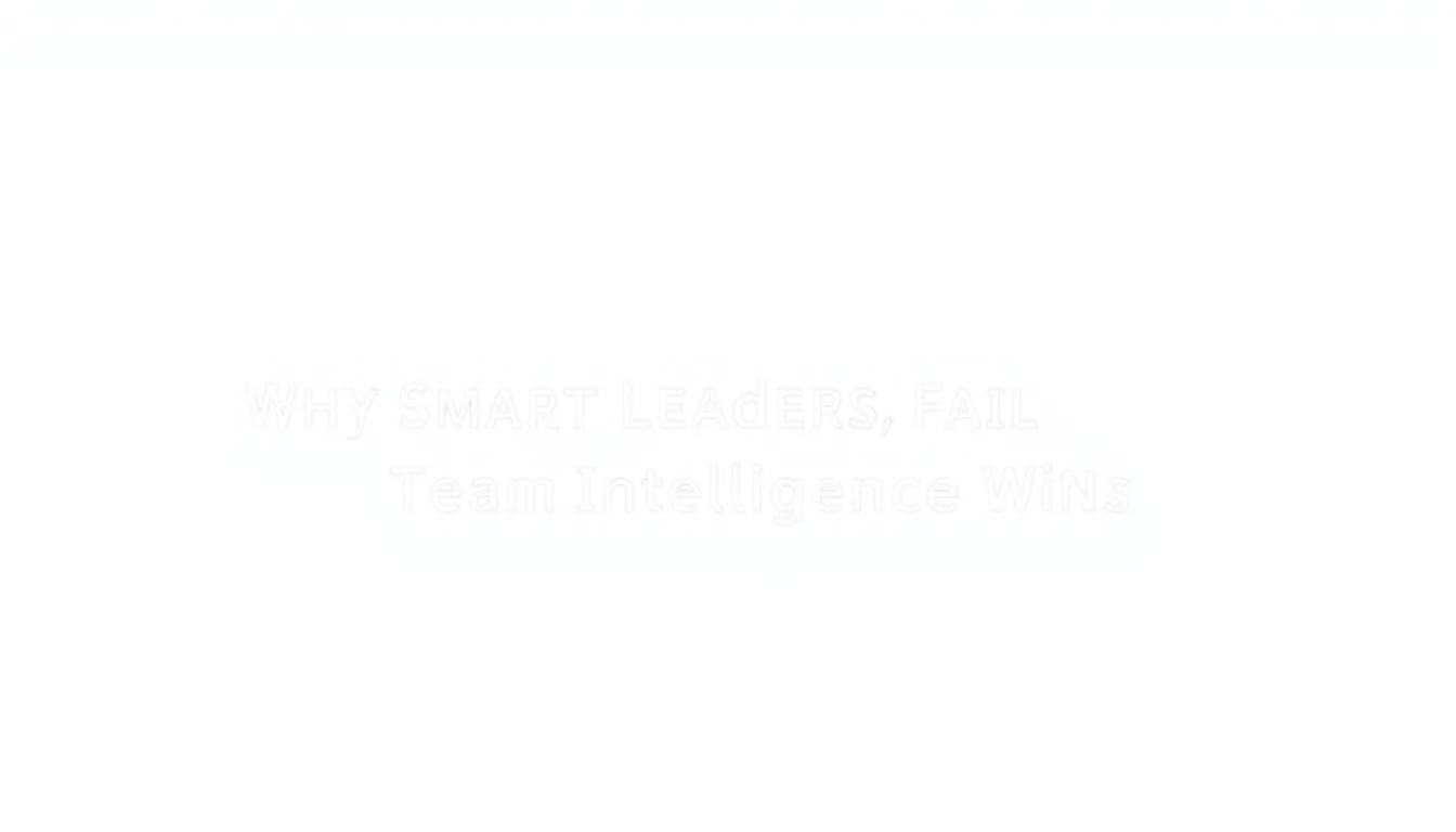 WHY SMART LEADERS FAIL AND HOW TEAM INTELLIGENCE WINS
